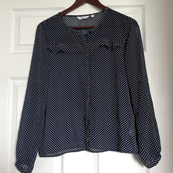 Sheer polka dot button down blouse - Picture 1 of 2